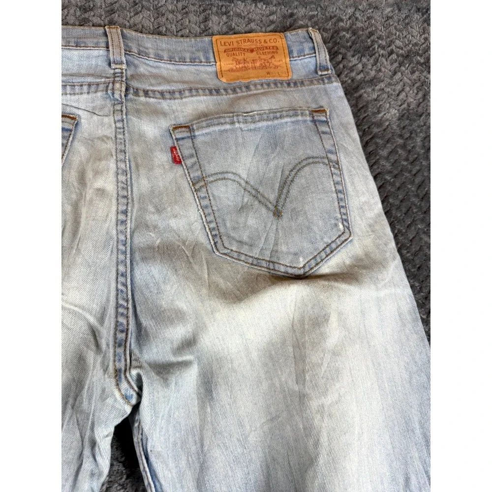Vintage Levi's 752 Jeans Mens‎ 34x32 Blue Denim Straight Leg Stretch Distressed